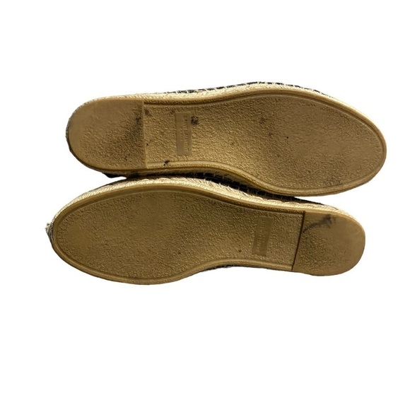 SAINT LAURENT Star Espadrilles Black and White Leather Women's EU 39 Sparkly - Picture 14 of 15